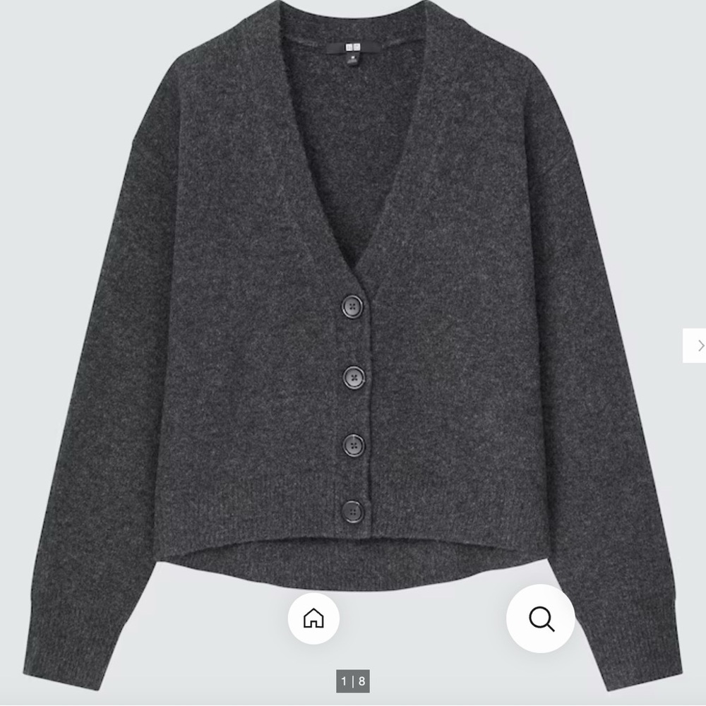 Uniqlo Souffle Yarn V-Neck Cropped Cardigan